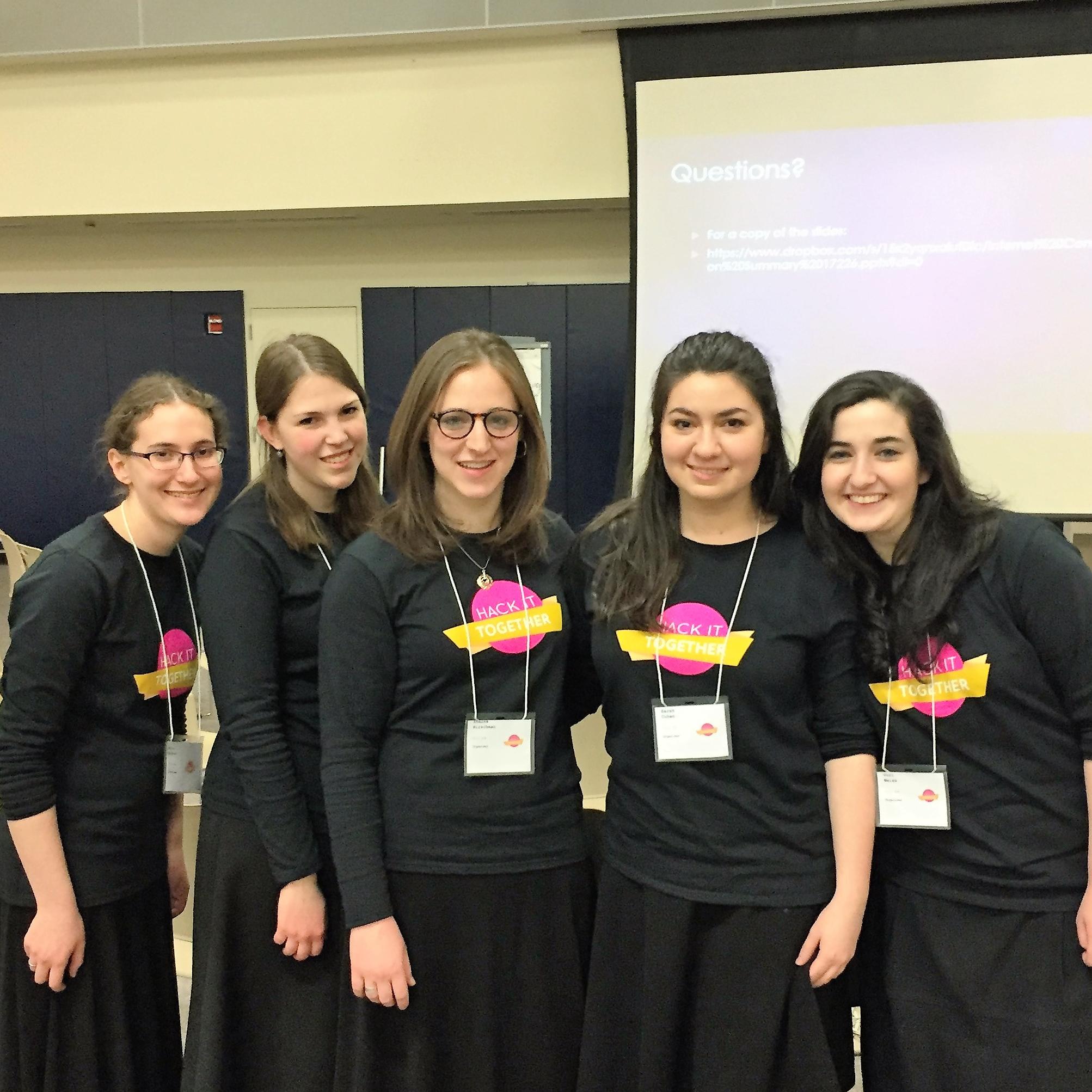 These LCW students organized LCW\'s second annual Hackathon, Hack It Together. Close to a hundred college students from across NY and NJ took part in the event, held on February 24.