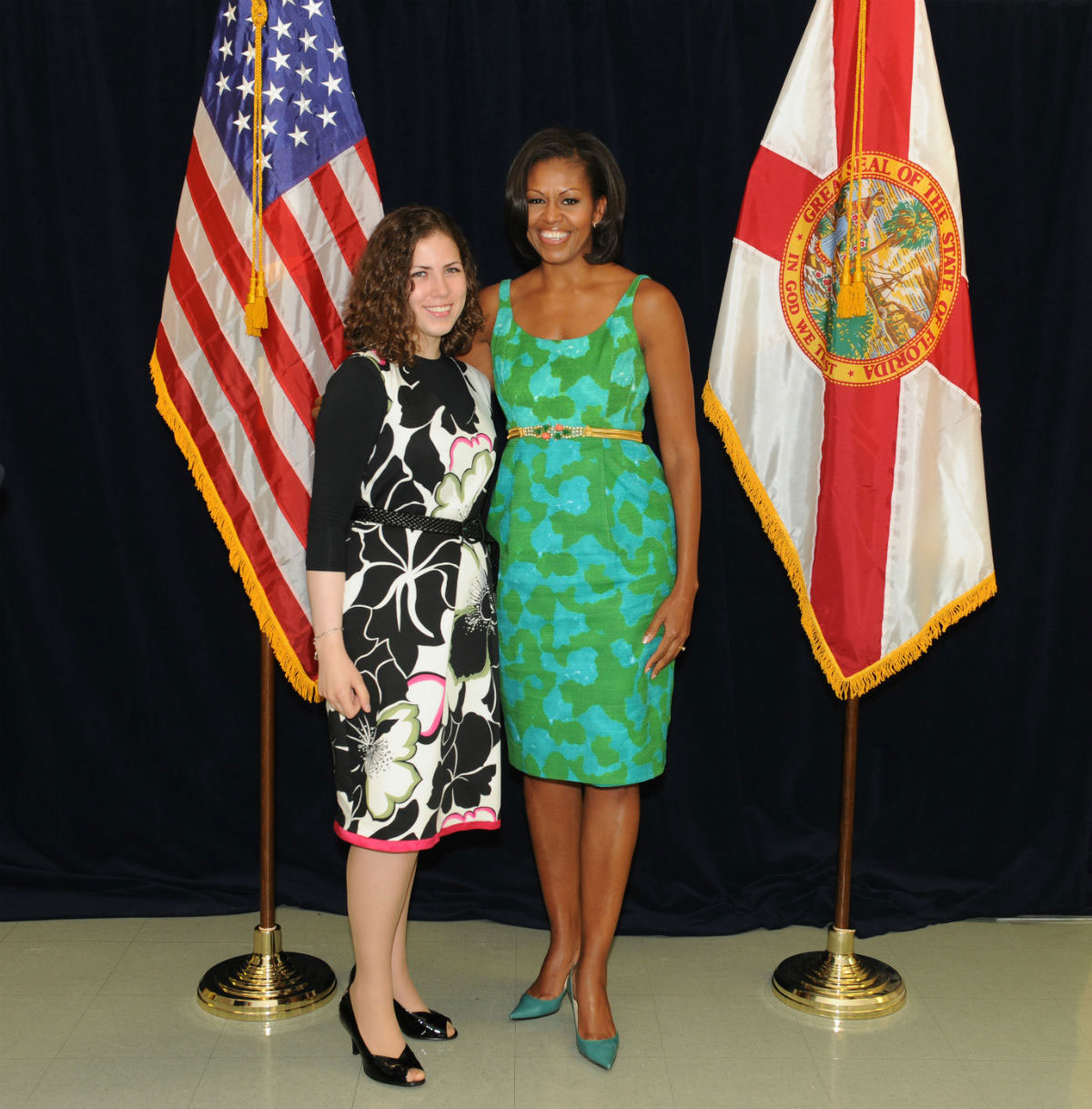 Lander College for Women student Raphaela Abramson, here with First Lady Michelle Obama, will make a presentation at the New York State Political Science Association’s annual conference in April.